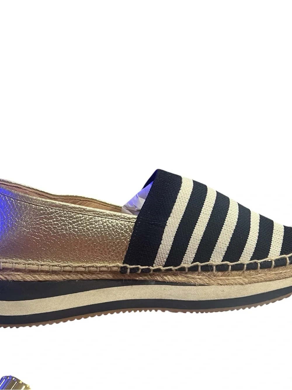 Tory Burch Daisy Slip On Trainer Midnight / Ivory Gold 8M Espadrillas wide heel